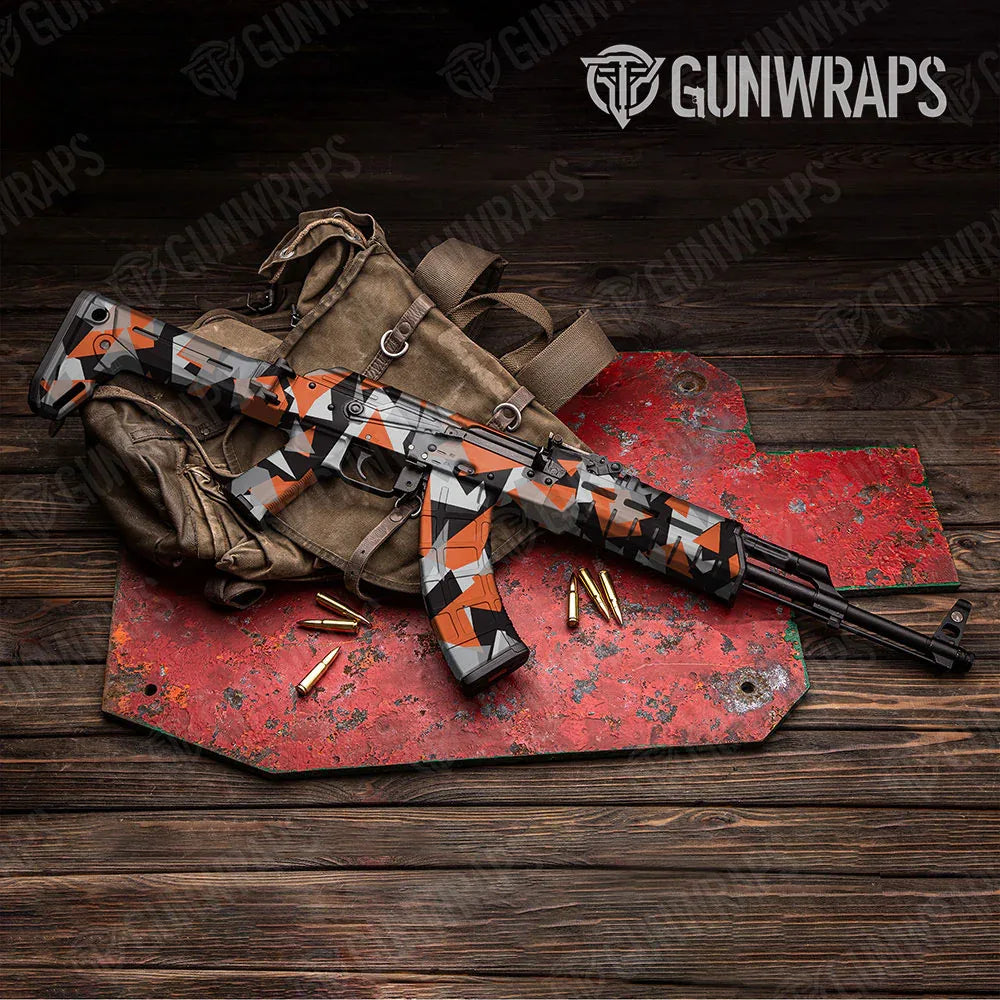 Shattered Orange Tiger AK-47 Gun Skin Vinyl Wraps
