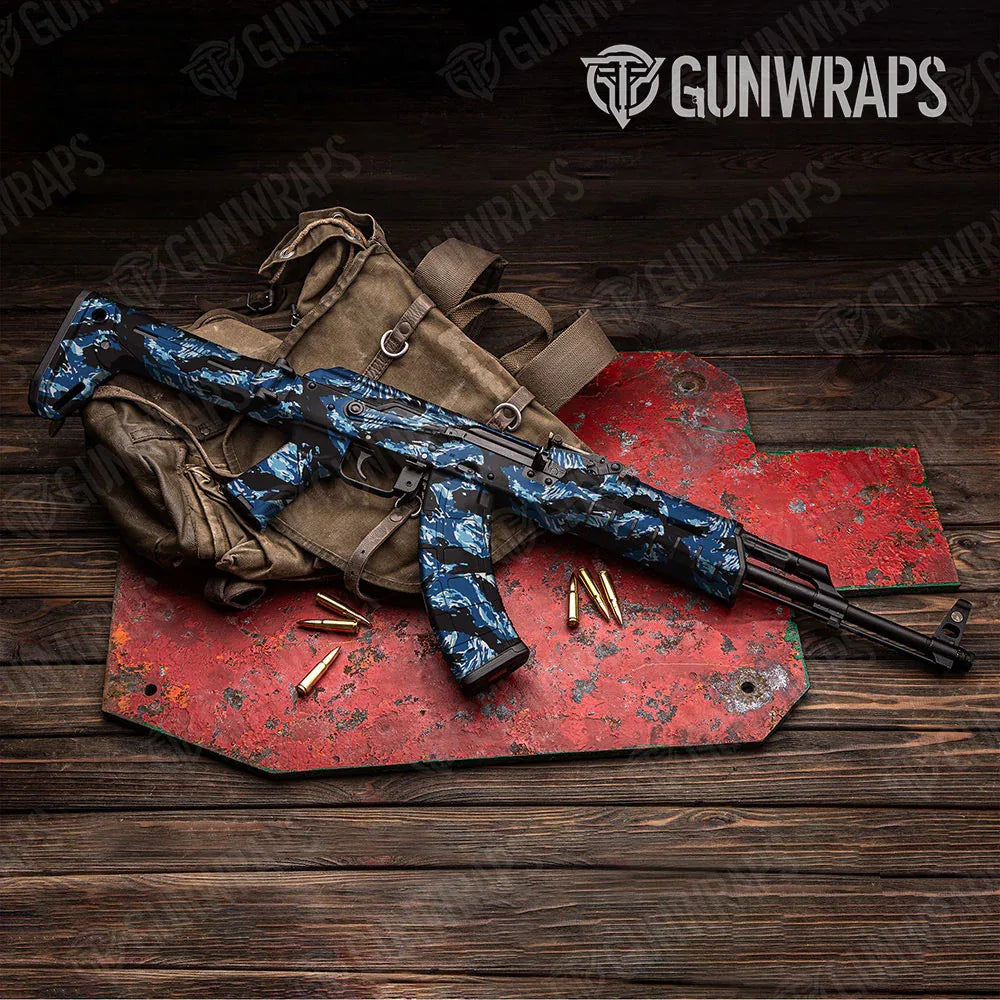 Vietnam Tiger Stripe Baby Blue AK-47 Gun Skin Vinyl Wraps