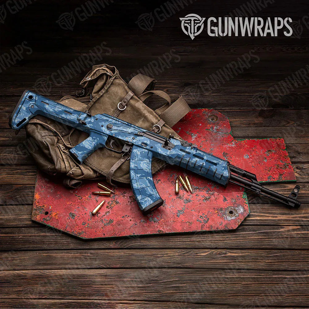 Vietnam Tiger Stripe Cool Blue AK-47 Gun Skin Vinyl Wraps