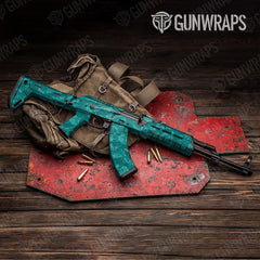 Vietnam Tiger Stripe Elite Tiffany Blue AK-47 Gun Skin Vinyl Wraps