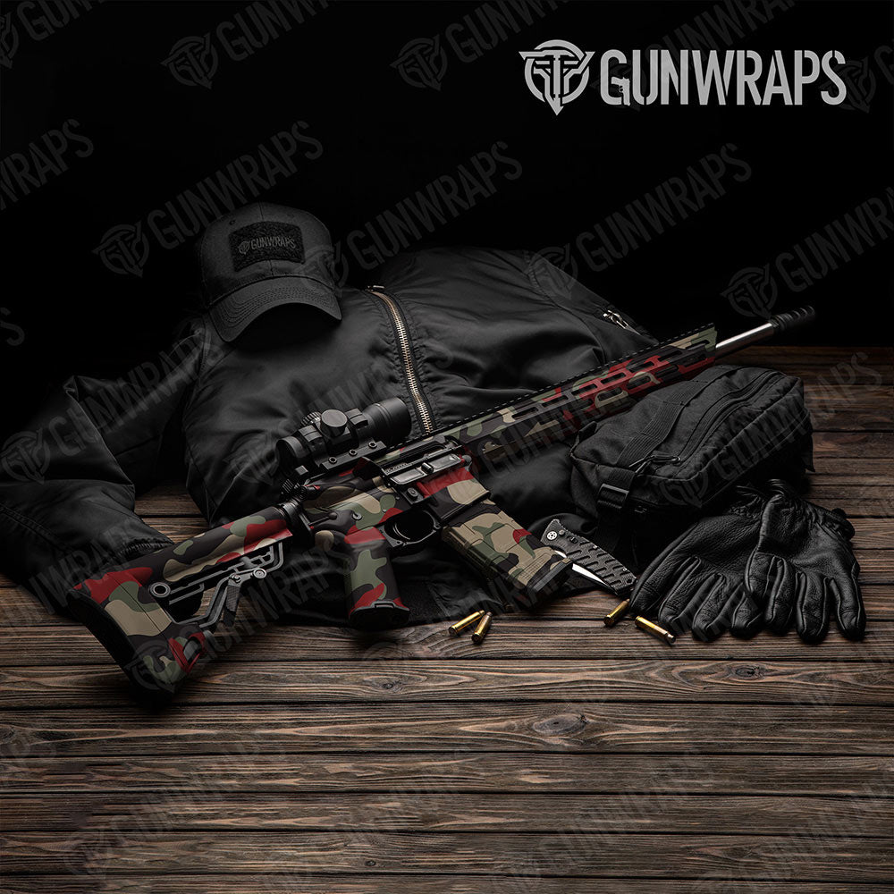 Classic Militant Red AR-15 Gun Skin Vinyl Wraps