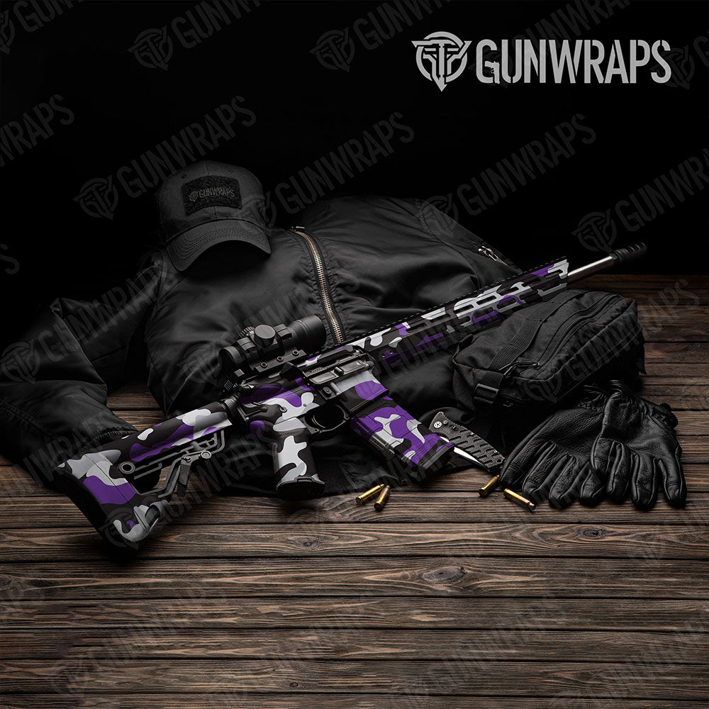 Classic Purple Tiger AR-15 Gun Skin Vinyl Wraps