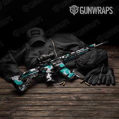 Classic Tiffany Blue Tiger AR-15 Gun Skin Vinyl Wraps