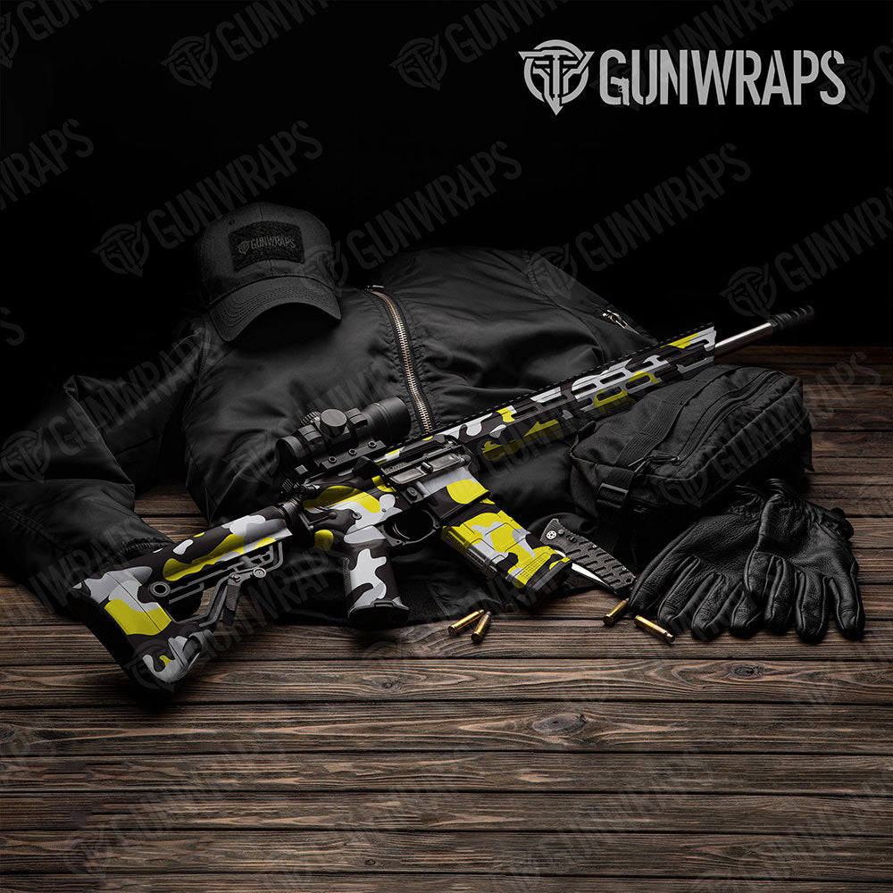 Classic Yellow Tiger AR-15 Gun Skin Vinyl Wraps