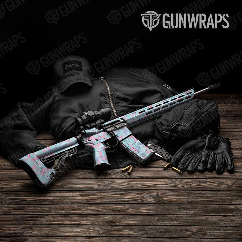 Erratic Cotton Candy AR-15 Gun Skin Vinyl Wraps