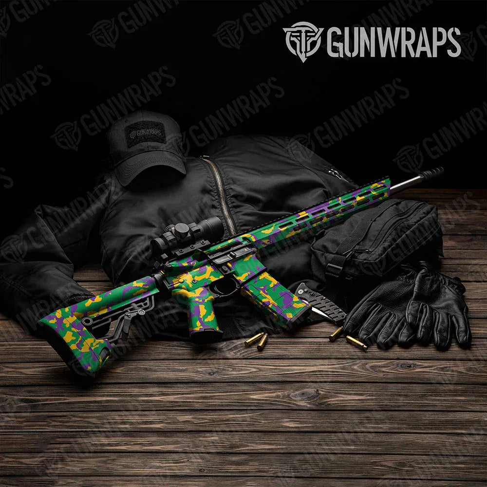 Erratic Mardi Gras AR-15 Gun Skin Vinyl Wraps