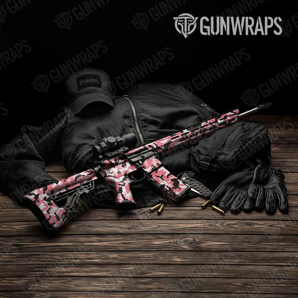 Erratic Pink AR-15 Gun Skin Vinyl Wraps