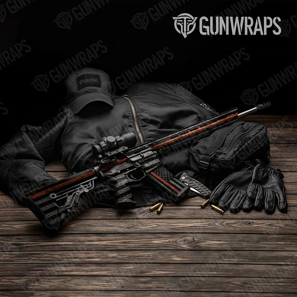 Patriotic Orange Flag AR-15 Gun Skin Vinyl Wraps