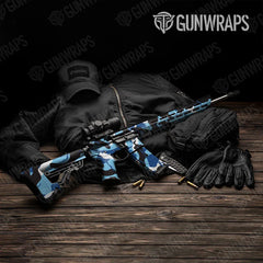 Ragged Baby Blue AR-15 Gun Skin Vinyl Wraps
