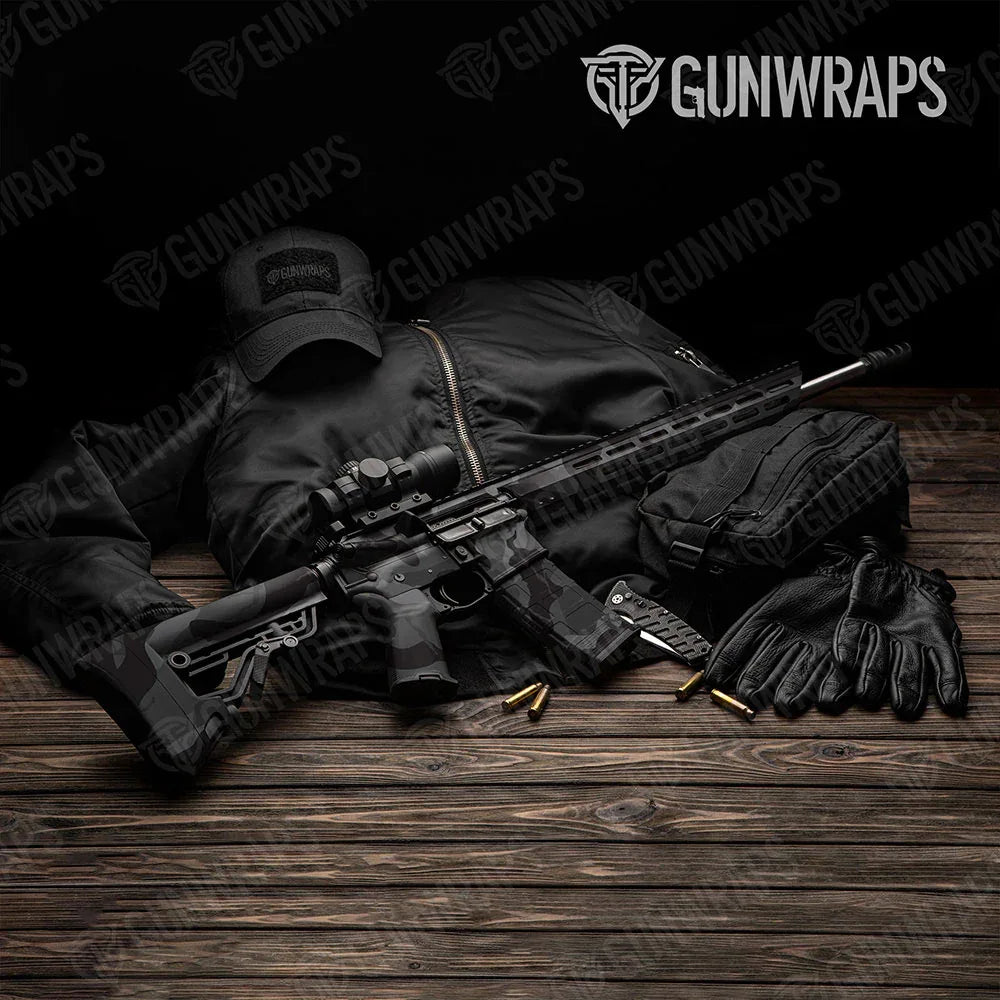 Ragged Elite Black AR-15 Gun Skin Vinyl Wraps