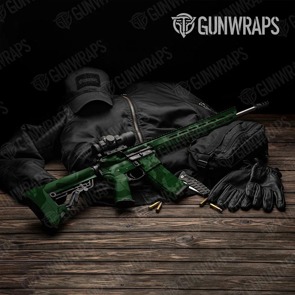 Ragged Elite Green AR-15 Gun Skin Vinyl Wraps