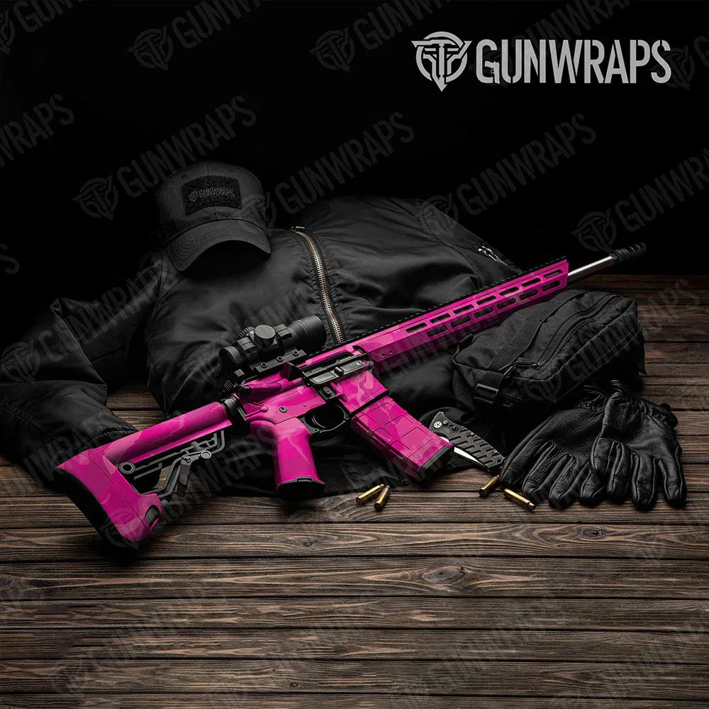 Ragged Elite Magenta AR-15 Gun Skin Vinyl Wraps