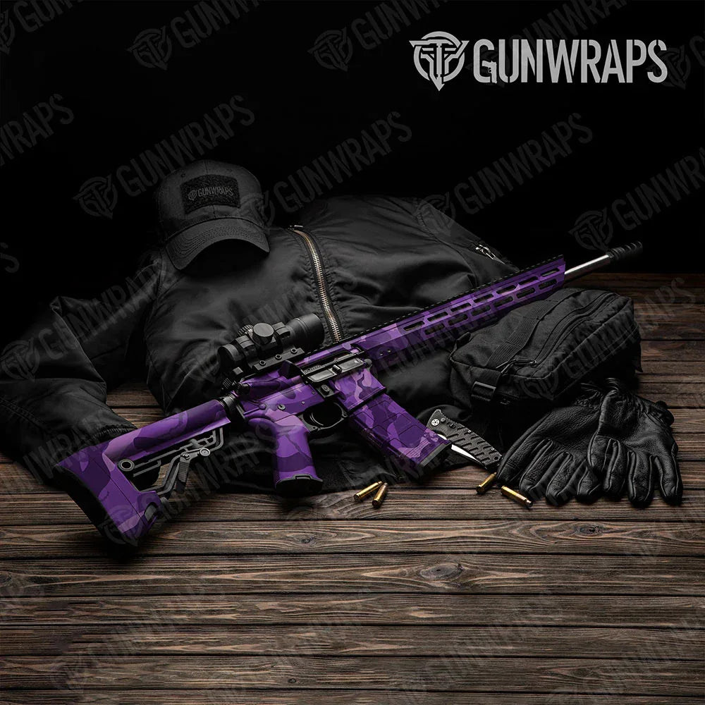 Ragged Elite Purple AR-15 Gun Skin Vinyl Wraps