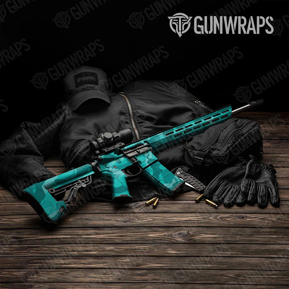 Ragged Elite Tiffany Blue AR-15 Gun Skin Vinyl Wraps