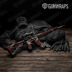 Ragged Militant Red AR-15 Gun Skin Vinyl Wraps