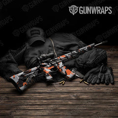 Ragged Orange Tiger AR-15 Gun Skin Vinyl Wraps