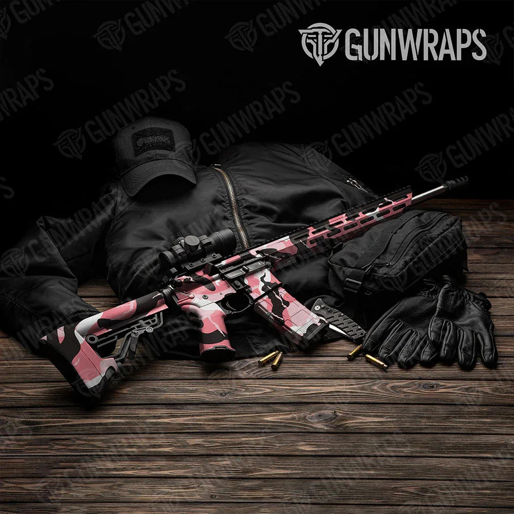 Ragged Pink AR-15 Gun Skin Vinyl Wraps