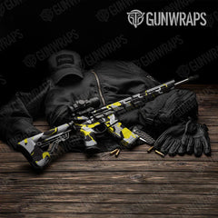 Ragged Yellow Tiger AR-15 Gun Skin Vinyl Wraps