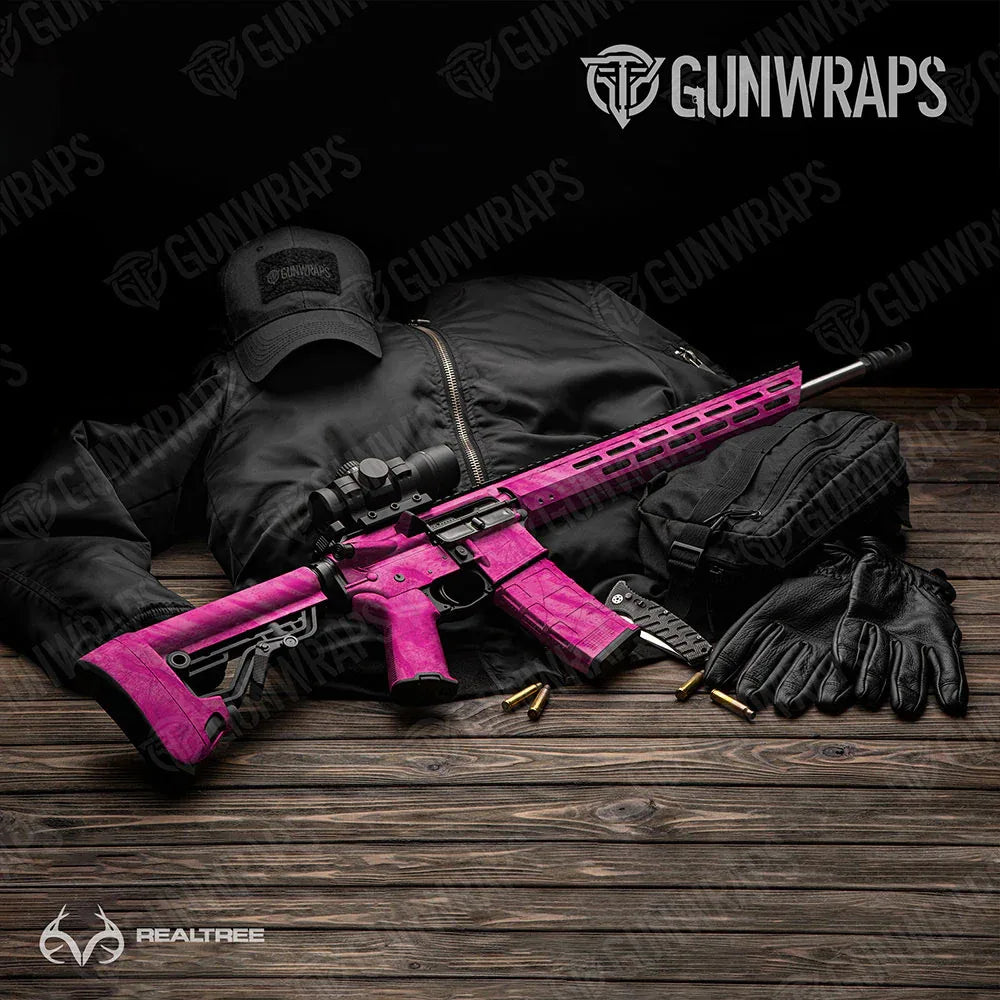 Realtree Fishing Magenta AR-15 Gun Skin Vinyl Wraps