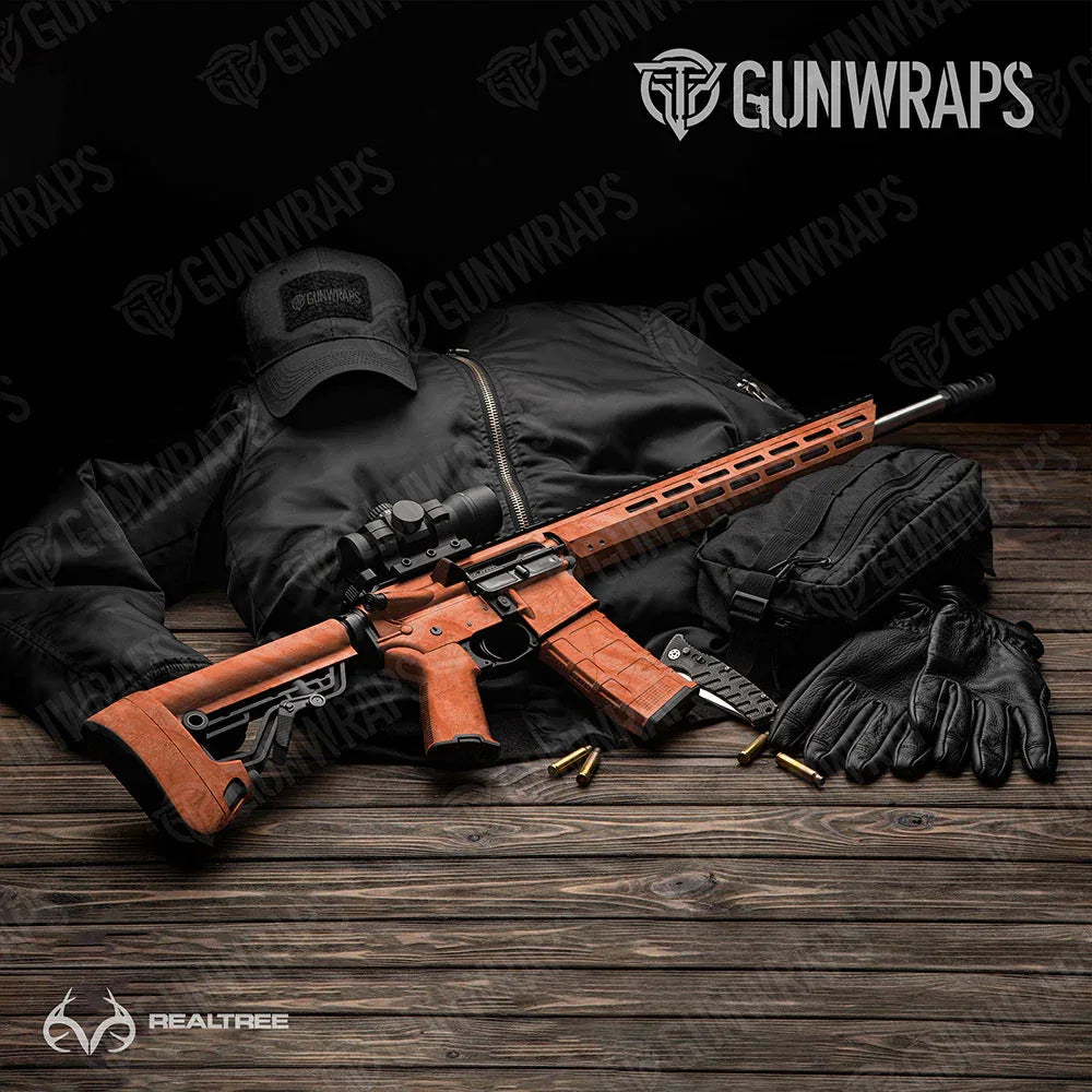 Realtree Fishing Orange AR-15 Gun Skin Vinyl Wraps