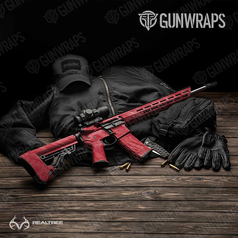 Realtree Fishing Red AR-15 Gun Skin Vinyl Wraps
