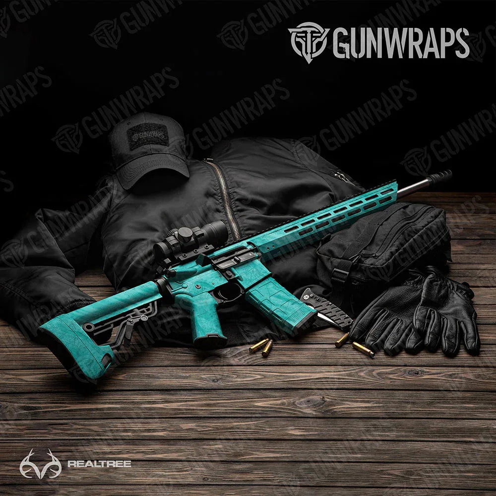 Realtree Fishing Tiffany Blue AR-15 Gun Skin Vinyl Wraps