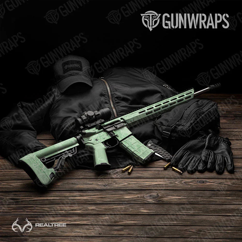 Realtree WAV3 Lime Green AR-15 Gun Skin Vinyl Wraps