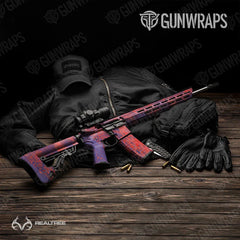 Realtree WAV3 Red Blue AR-15 Gun Skin Vinyl Wraps