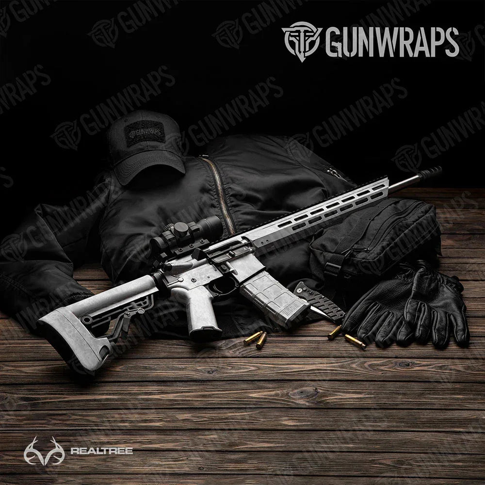Realtree WAV3 White AR-15 Gun Skin Vinyl Wraps