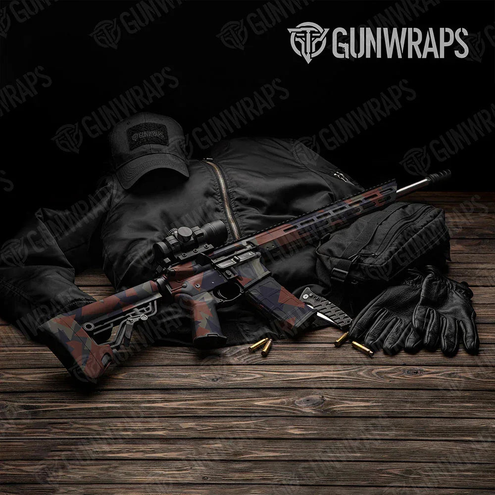 Shattered Blue Copper AR-15 Gun Skin Vinyl Wraps