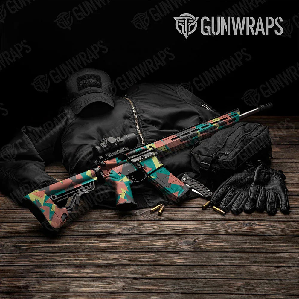 Shattered Fiesta AR-15 Gun Skin Vinyl Wraps