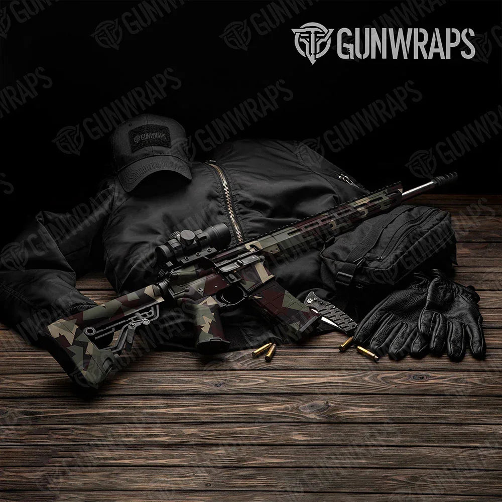 Shattered Militant Blood AR-15 Gun Skin Vinyl Wraps