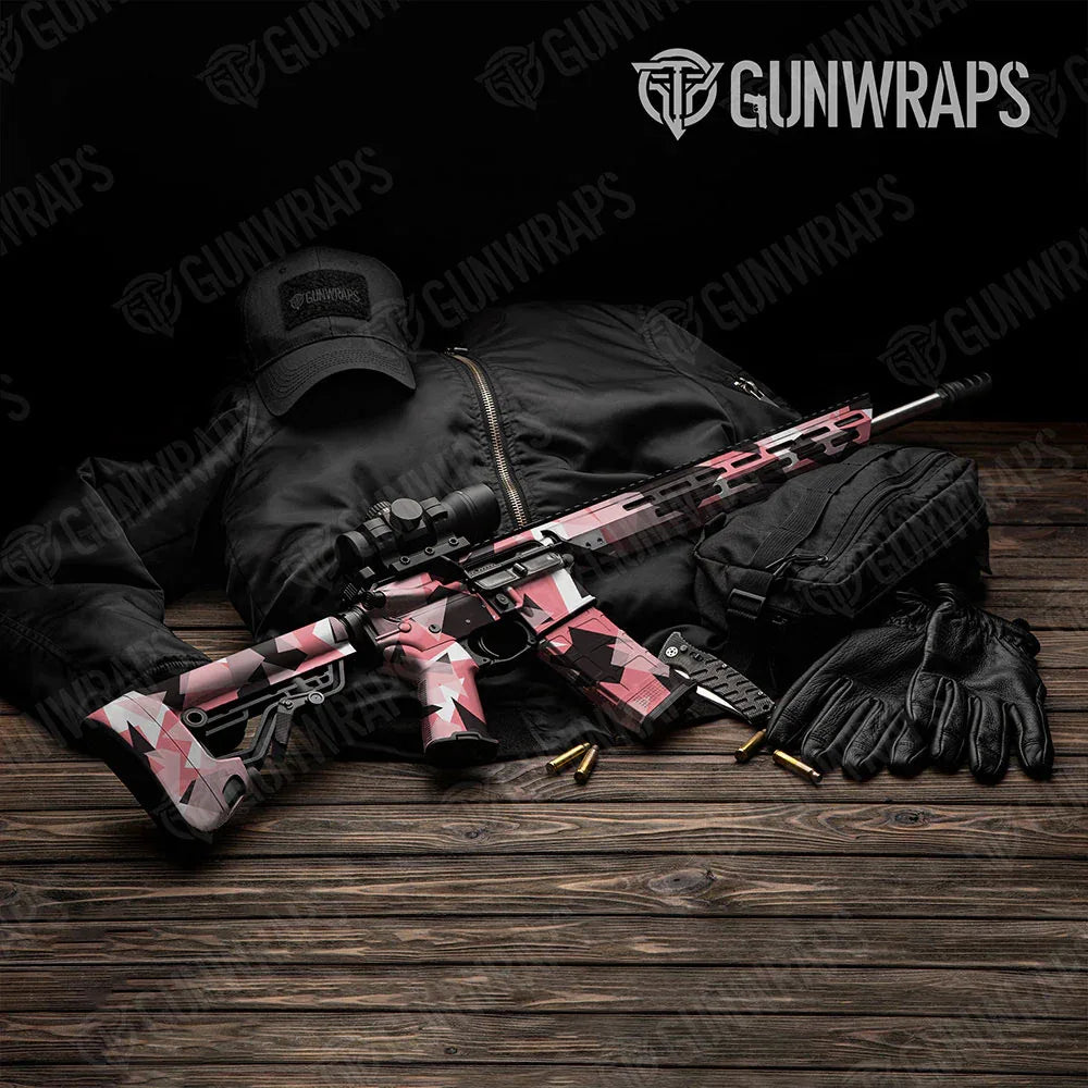 Shattered Pink AR-15 Gun Skin Vinyl Wraps