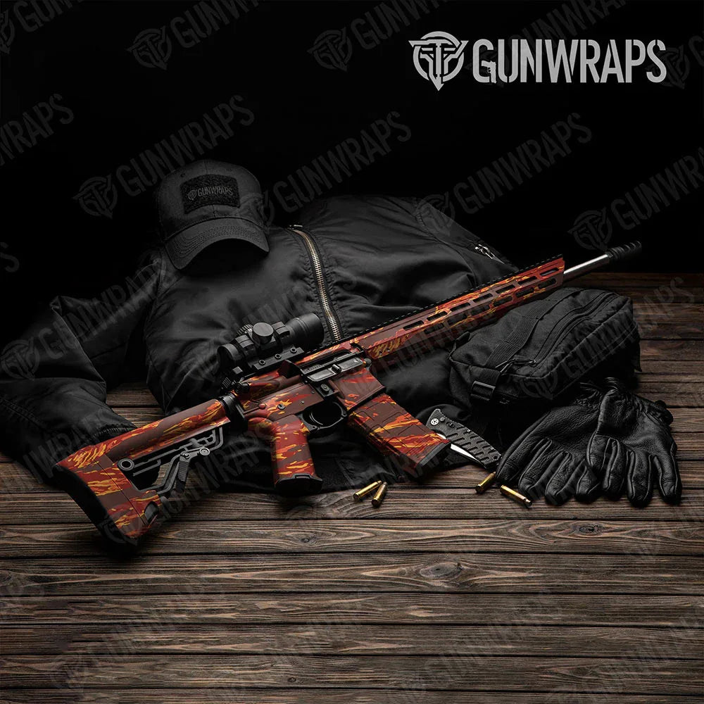 Vietnam Tiger Stripe Autumn AR-15 Gun Skin Vinyl Wraps