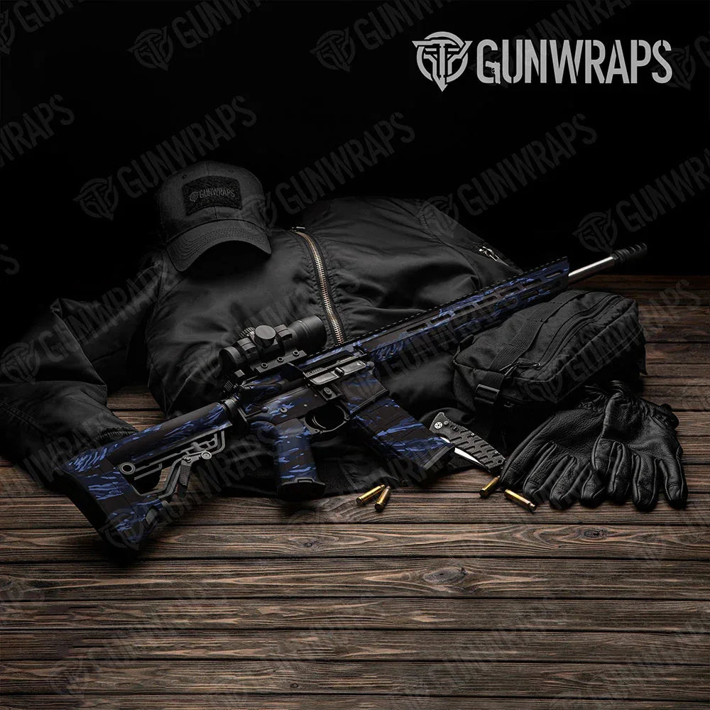 Vietnam Tiger Stripe Blue Midnight AR-15 Gun Skin Vinyl Wraps
