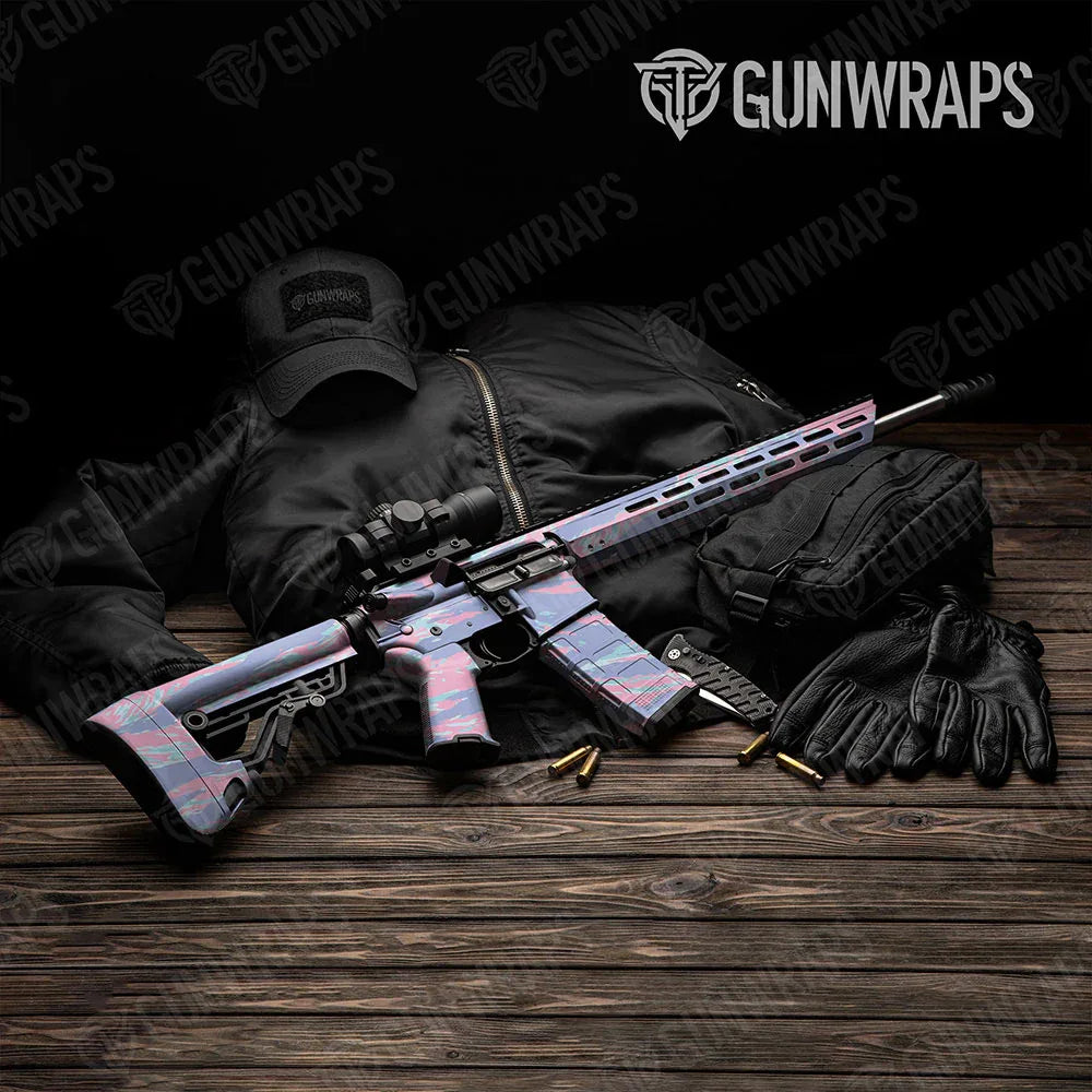 Vietnam Tiger Stripe Cotton Candy AR-15 Gun Skin Vinyl Wraps
