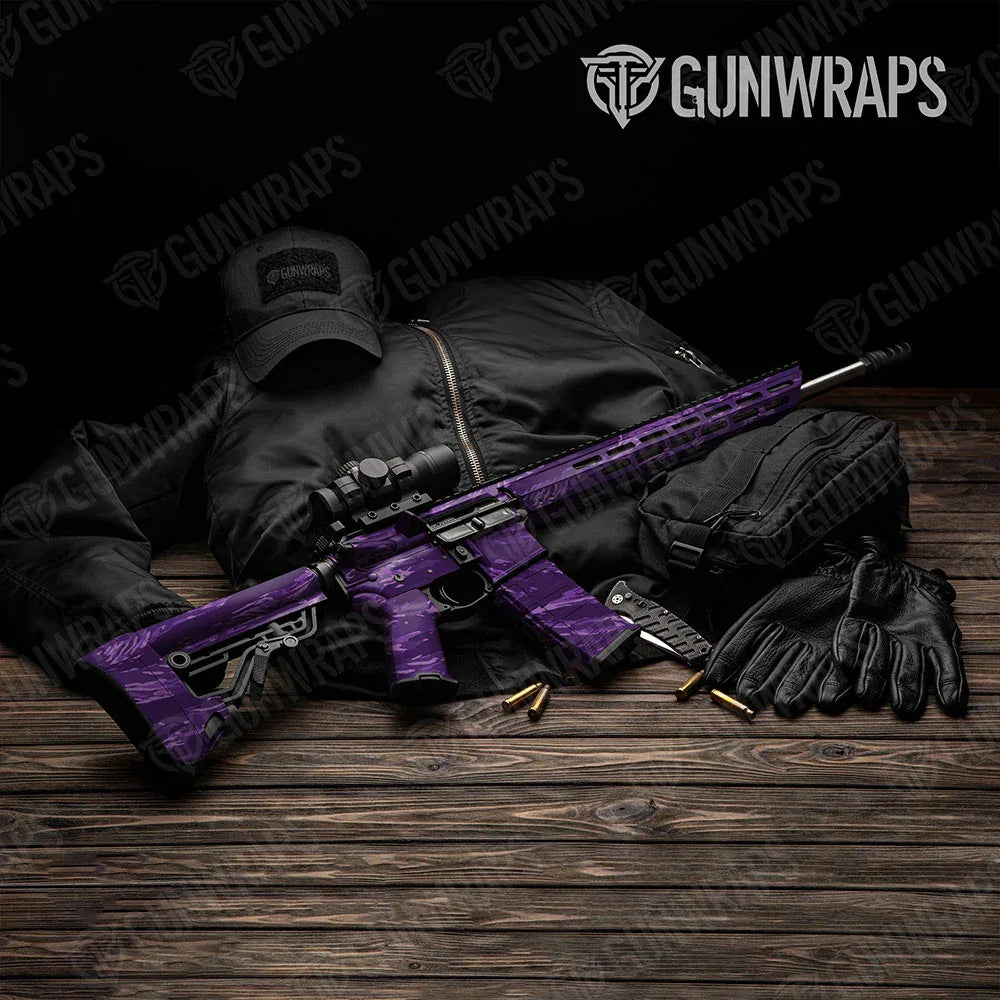 Vietnam Tiger Stripe Elite Purple AR-15 Gun Skin Vinyl Wraps