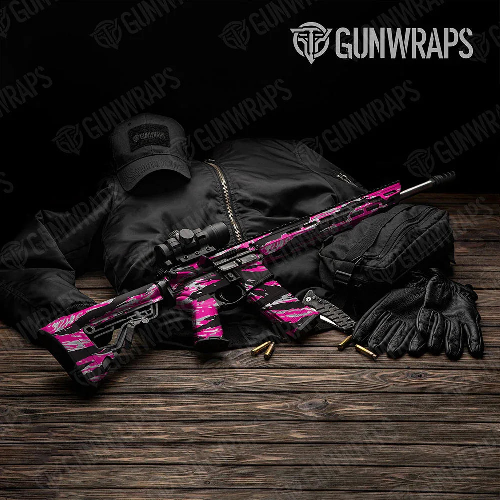 Vietnam Tiger Stripe Magenta Tiger AR-15 Gun Skin Vinyl Wraps