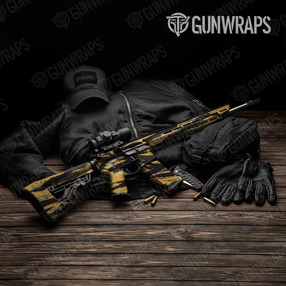 Vietnam Tiger Stripe Militant Yellow AR-15 Gun Skin Vinyl Wraps