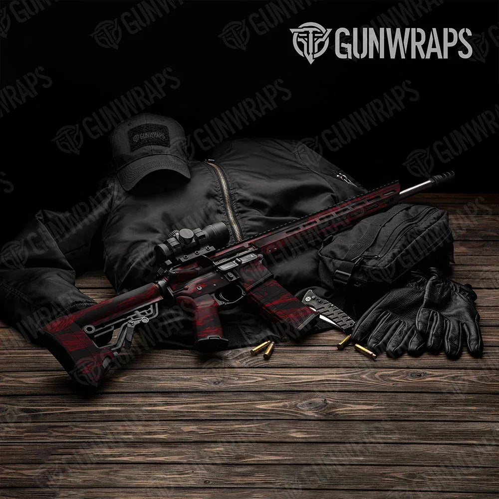 Vietnam Tiger Stripe Vampire Red AR-15 Gun Skin Vinyl Wraps