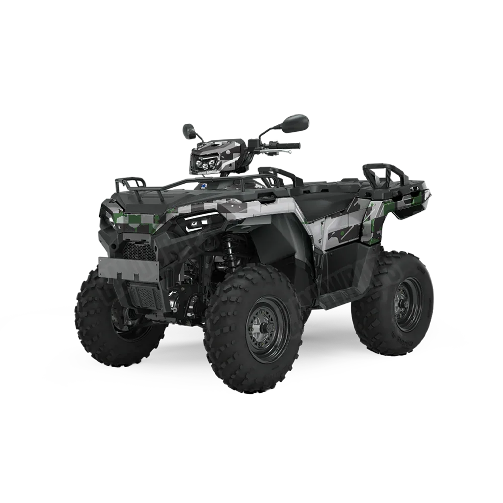 Broken Plaid Green Tiger ATV Wraps