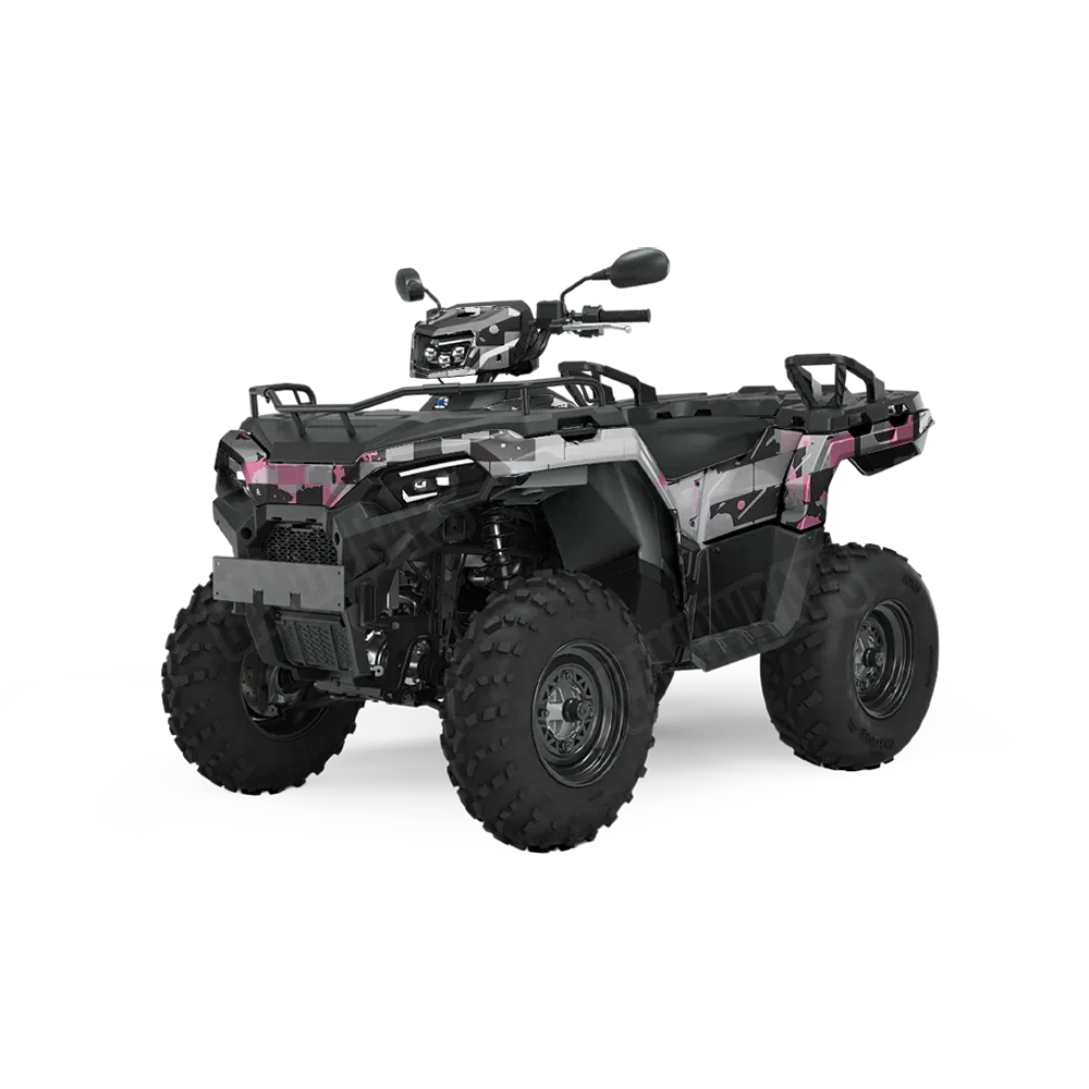 Broken Plaid Pink Tiger ATV Wraps