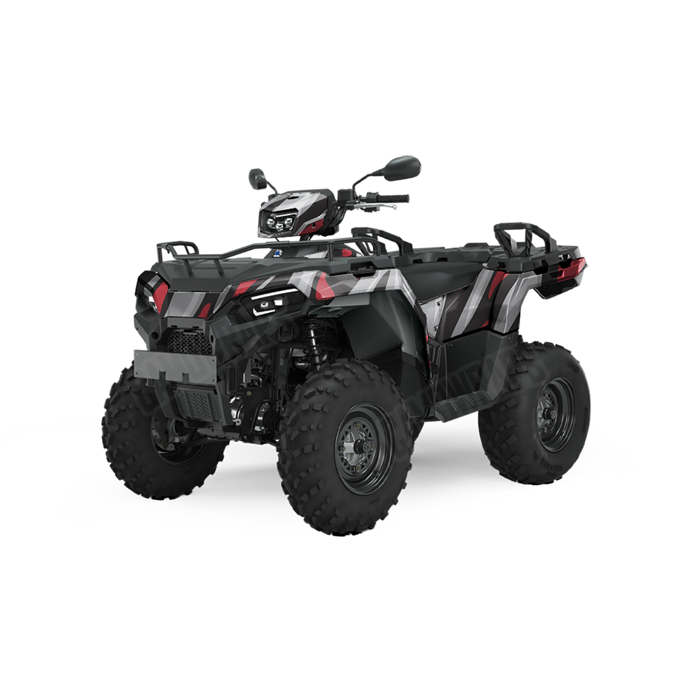 Fun Stripe Red Tiger ATV Wraps