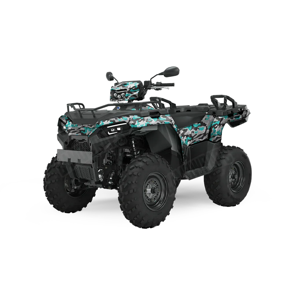 Classic Tiffany Blue Tiger ATV Wraps