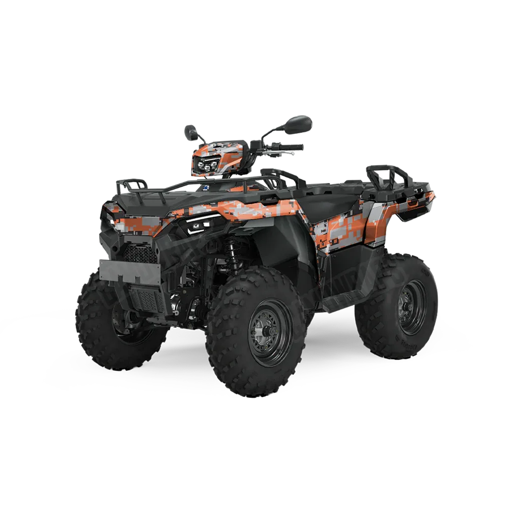 Digital Orange Tiger ATV Wraps