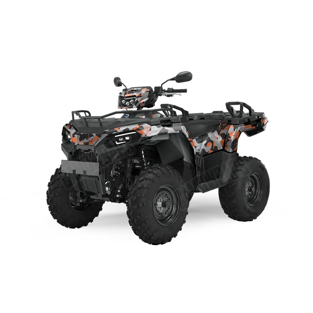 Ragged Orange Tiger ATV Wraps