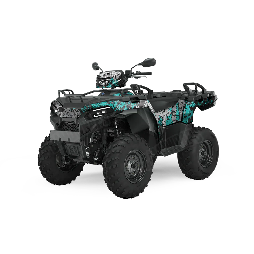 Pasted Tiffany Blue Tiger ATV Wraps