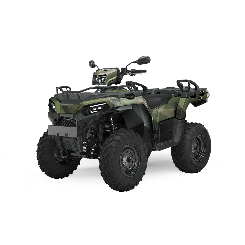 Shattered Army Green ATV Wraps