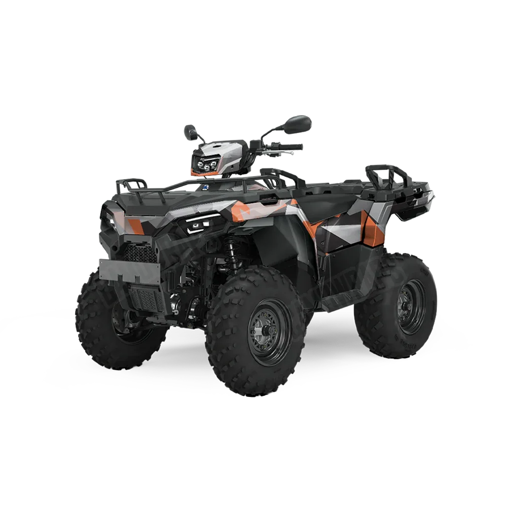 Shattered Orange Tiger ATV Wraps