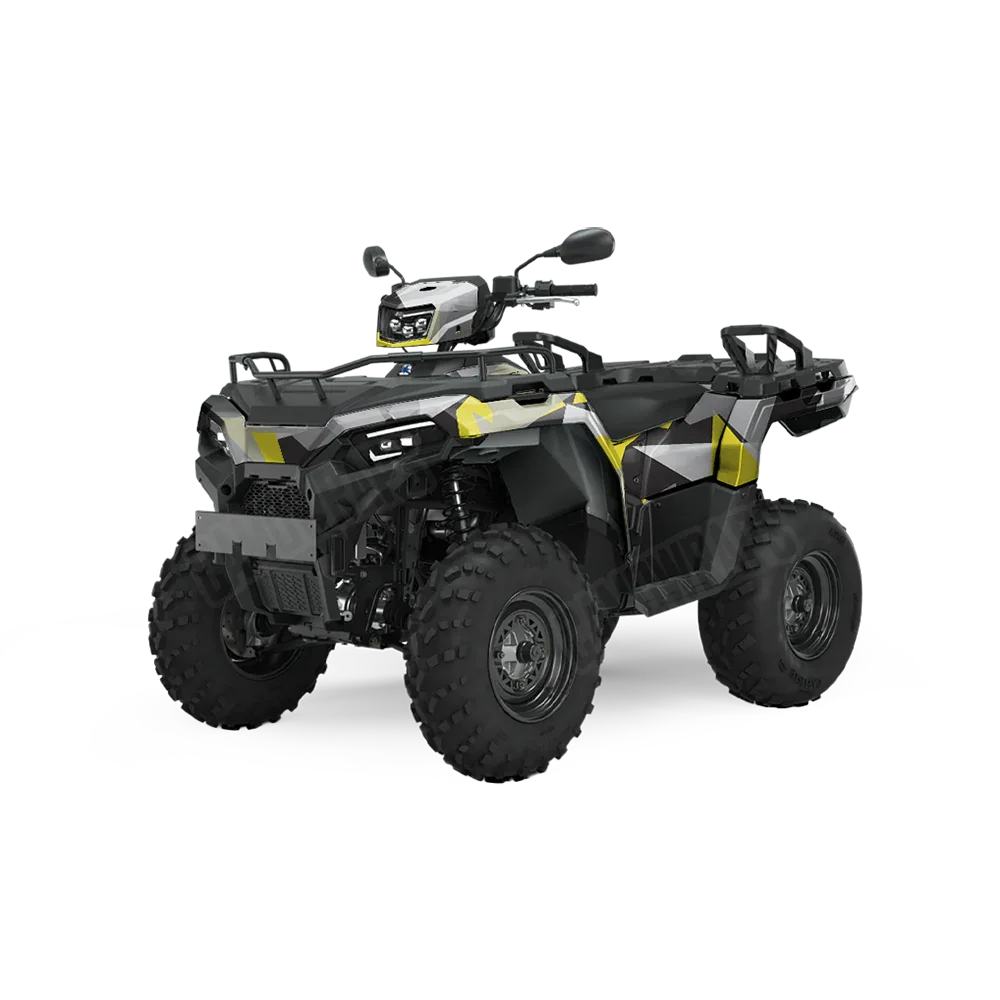 Shattered Yellow Tiger ATV Wraps